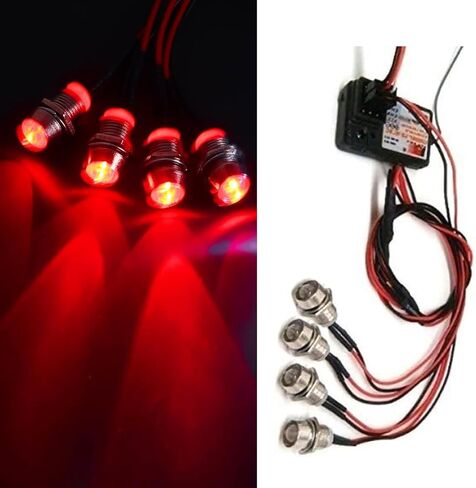 4Led RC Truck Car Led Light Kit,WONFAST LED RC Car Headlights Taillight Set Accessories for 1/10 1/12 1/8 RC Car Truck Tank Crawler for Redcat Axial HSP Tamiya SCX10(Yellow) in Saudi Arabia