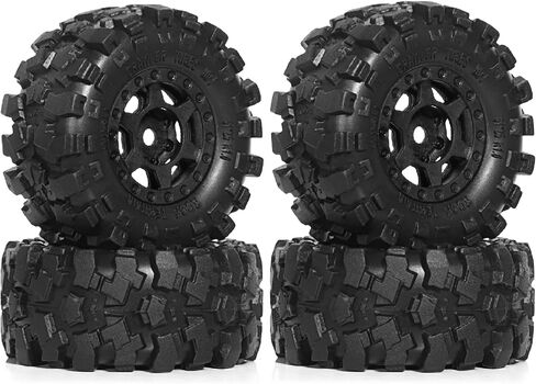 REDSPIDER 1.0 Beadlock Wheels and Tires Set（4pcs） 1.0 Crawler Tires 57 * 25mm Plastics 1.0 Wheel Lightweight Design 1/18 1/24 RC Crawler Tires for SCX24 TRX4M FMS FCX24 FCX18 AX24 (Tires and Wheel) in Saudi Arabia