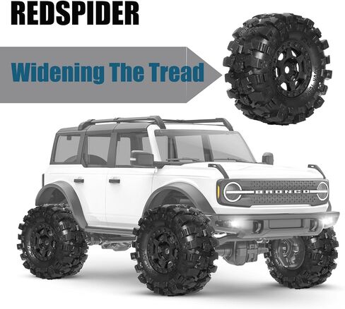 REDSPIDER 1.0 Beadlock Wheels and Tires Set（4pcs） 1.0 Crawler Tires 57 * 25mm Plastics 1.0 Wheel Lightweight Design 1/18 1/24 RC Crawler Tires for SCX24 TRX4M FMS FCX24 FCX18 AX24 (Tires and Wheel) in Saudi Arabia
