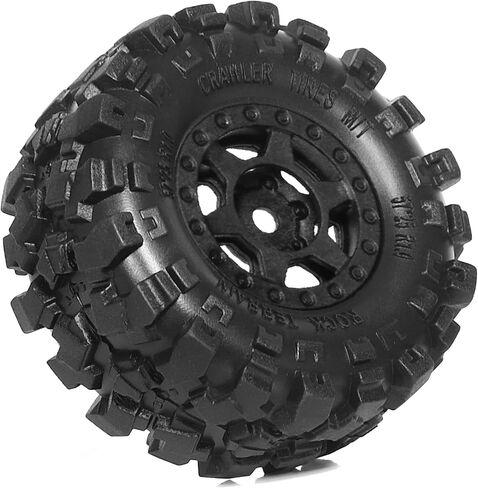 REDSPIDER 1.0 Beadlock Wheels and Tires Set（4pcs） 1.0 Crawler Tires 57 * 25mm Plastics 1.0 Wheel Lightweight Design 1/18 1/24 RC Crawler Tires for SCX24 TRX4M FMS FCX24 FCX18 AX24 (Tires and Wheel) in Saudi Arabia