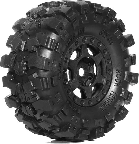 REDSPIDER 1.0 Beadlock Wheels and Tires Set（4pcs） 1.0 Crawler Tires 57 * 25mm Plastics 1.0 Wheel Lightweight Design 1/18 1/24 RC Crawler Tires for SCX24 TRX4M FMS FCX24 FCX18 AX24 (Tires and Wheel) in Saudi Arabia