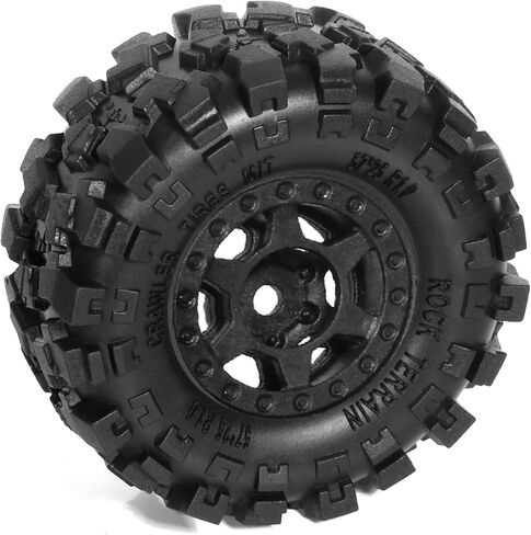 REDSPIDER 1.0 Beadlock Wheels and Tires Set（4pcs） 1.0 Crawler Tires 57 * 25mm Plastics 1.0 Wheel Lightweight Design 1/18 1/24 RC Crawler Tires for SCX24 TRX4M FMS FCX24 FCX18 AX24 (Tires and Wheel) in Saudi Arabia