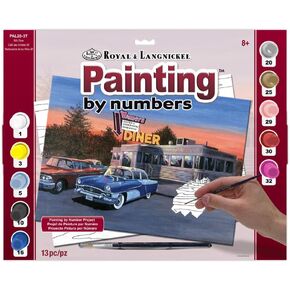 Royal & Langnickel 11 x 15 inch 50's Diner Pre-Printed Paint by Number Painting Set