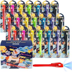 Invisible Ink Pens, Upgraded Spy Invisible Ink Pen with UV Light Magic Marker for Secret Message and Kids Christmas Goodies Bags Toy (7pcs)
