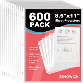 1200 Pack Sheet Protectors 8.5 x 11 inch Clear Page Protectors for 3 Ring Binder, Plastic Sleeves for Papers, Document