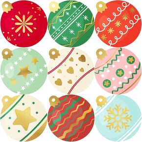 Mobiusea Creation Ornaments Design Christmas Stickers | Christmas Envelope Seals | Waterproof | 135-Pack for Christmas Gifts, Holiday Stickers for Envelopes