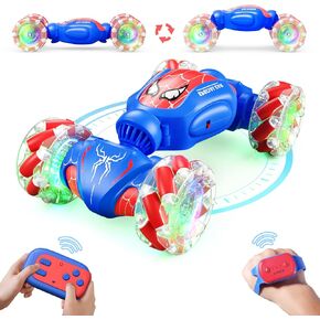 Spider Remote Control Car for Boys, 2.4GHz 4WD Gesture Sensing Rc Stunt Car with Lights Music - Birthday Gifts for Boys Girls,360°Rotate Transform Drift Rc Cars for Boys Age 6-12