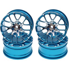 4Pcs Treehobby Metal Wheel Rims 12mm Hex Hubs Width 26mm Compatible with Tamiya TT-01 Kyosho RedCat Sakura D4 XIS HSP 1/10 RC Drift On-Road Racing Touring Car Upgrades Parts(Blue)