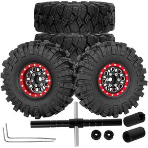 إطارات عجلة ألومنيوم 1.0 بوصة محور عجلات حافة Beadlock لـ 1/24 محوري SCX24 FCX24 1/18 TRX4M مقياس RC الزاحف Car. إطارات العجلات حافة شديدة التحمل Beadlock. أسود