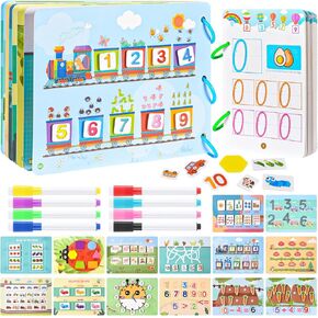 Busy Book for Toddlers, Preschool Learning Activities with Handwriting Practice Book, Montessori Toys, Learning & Educational Toys, Christmas Birthday Gift for Kids Girl Boy Preschool