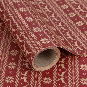 Aimyoo Kraft Christmas Wrapping Paper Jumbo Roll, Santa Stockings Candy Canes Deer Letters Design, Kids Xmas Gift Wrap Paper 17 in x 32 ft