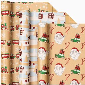 MIMUTI Christmas Wrapping Paper -Red Gift Wrapping Paper Roll, 17in x 10ft Per roll, Gift Wrapping Mini Rolls Design for Holiday, Chrsitmas, Party, Celebration