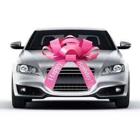 CarBowz Big Red Car Bow, Happy Birthday Bow, Giant 30" Bow, Non Scratch Magnet, Weather Resistant Vinyl