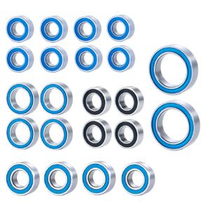 22Pcs Metal Wheel Hubs Axle Blue Sealed Ball Bearing Kit for TRX4M Bronco Defender High Trail K10 F150 1/18 RC Crawler Car Model Accessories Parts