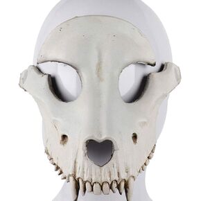 Amosfun Sheep Head Mask Halloween Sheep Skull Cosplay Mask Halloween Party Horror Mask for Cosplay Party Props (Beige)