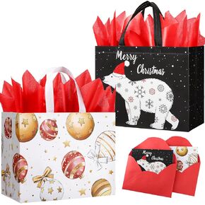 13" Valentine Gift Bags with Tissue Paper,2 Large Valentines Day Gift Bags Reusable Valentines Bags with Handles for Anniversary,Valentines Day and More,Heart Pink Gift Bags Valentines Day Gifts