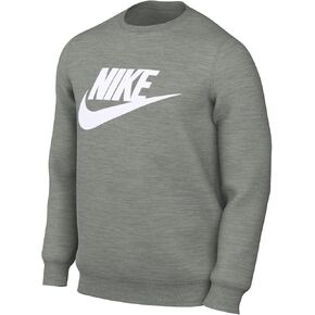 Nike Men's Club Graphic Fleece Crew Gray