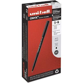 ONYX Rollerball Pen, Micro Point (0.5mm), Black, 12 Count New