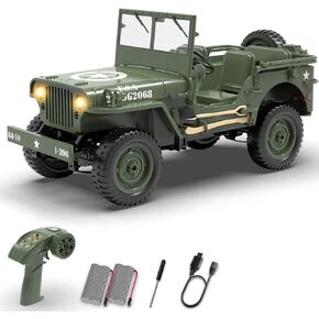RACENT RC Crawler 1:10 Scale Simulation of a Multi-Purpose Off-Road Car 2.4G 1941 Mb Scaler Willys Crawler Climbing Scale Military Truck Vehicle Adult Kids Toy