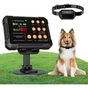 Wireless Fence For Dogs, Dog Training, Forbidden Zone, 3-in-1 Precise Radar Wireless Fence System Up to 1 Acre, Real-Time Distance Monitoring, Indoors & Outdoors, Medium to Large Dogs 20-110lbs