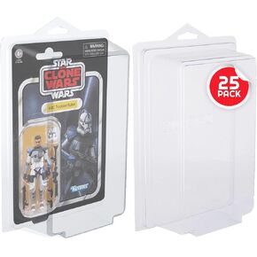 EVORETRO Action Figure Display Case for Kenner, Super7 Reaction Figures, 3.75 in Carded Toy Figures Such as Star Wars, Marvel Legends, Motu, GI Joe, Durable Plastic Retro Blister Protective Cases