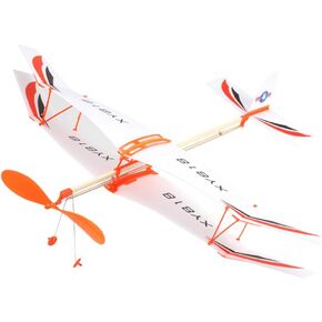 Alipis Glider Planes Propeller Plane Toys 2pcs Rubber Band Powered Aircraft DIY Airplane Model Puzzle Hand-thrown Airplane Kids Shooting Flying Toy for Outdoor Random Color