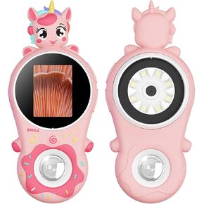 Microscope for Kids, Educational Science Kit Toys Portable Handheld Magnifying Glass, Macro Fixed Focus Digital Kid Microscopes Up to 500x Magnification,4X Zoom, Interactive Learning, Ages 3+ (Pink)