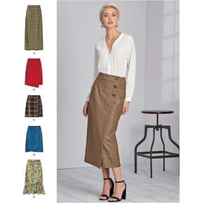 Simplicity Women's Front Wrap Skirt Sewing Patterns, Sizes 6-14