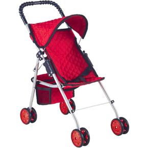 My First Baby Doll Stroller for Toddlers 3 Year Old Girls, Little Kids | Folding Baby Stroller for Dolls, Toy Stroller for Baby Dolls with Bottom Storage Basket, Foldable Frame, Canopy, Seatbelt