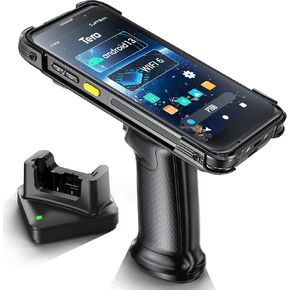 Tera Android 13 Barcode Scanner PDA: with Pistol Grip Charge Cradle Wi-Fi 6 Qualcomm CPU SE4710 Zebra Scanner Data Terminial 5.5" Full Touch Screen IP65 Rugged 4G GPS BT for WMS Management P166GC