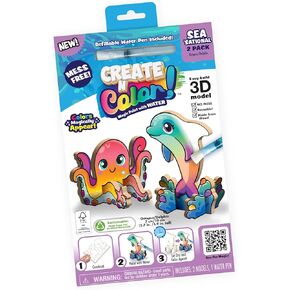 Magic Paint with Water - Mess Free Coloring for Toddlers - Toddler Travel Essential and Mess Free Painting Set - Toys and Gifts for Kids, All Craft Supplies Included (Sea'Sational)