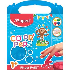 Maped - First Finger Paint - 4 Vivid Colors - Safe for Children