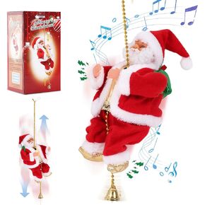 Climbing Santa with Music,Novelty Electric Climbing Santa Claus on Rope Sound can be Turned Off, Santa Climbing Animated Christmas Decorations are Xmas Great Gift