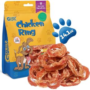 Dog Treats Chicken Jerky Rings, Natural Chicken Breast, Healthy Training Rewards for Dogs w/Glucosamine Chondroitin