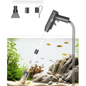 منظف ​​الحصى لحوض السمك من AQQA، 4 في 1، ترقية قوة الشفط اليدوية لخزان الأسماك، أدوات مكنسة كهربائية للحصى لمغير مياه الحوض مع تعديل تدفق المياه، يستخدم لتنظيف خزان الأسماك ورمل الحصى in Kuwait