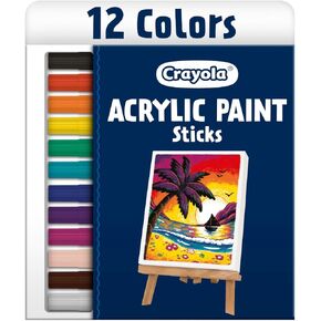 Crayola Acrylic Paint Doodle Sticks (12ct), Acrylic Paint Marker Set, Quick Dry, Multi-Surface, Less Mess Kids Paints, Ages 8+