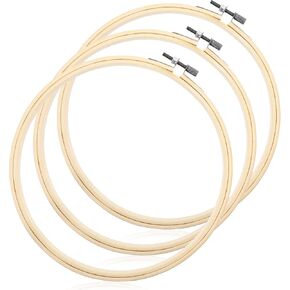 3pcs 8 Inch Circle Wood Embroidery Hoop Cross Embroidery Hoop Stitch Hoop Set for Embroidery and Cross Stitch Art Craft Sewing, Christmas Decoration
