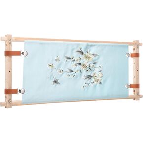 PATIKIL Needlepoint Embroidery Tapestry Scroll Frame, 33"x12" Beech Wooden Cross Stitch Frame Holder Quilting Hoop Stand Stitching Frame for Sewing