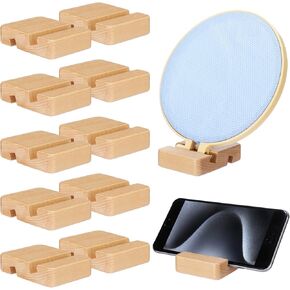 Cinnvoice 10 Pcs Embroidery Hoop Display Embroidery Hoop Wooden Base Holder Embroidery Cross Stitch Stand Decor Embroidery Frames Display Stand for Embroidery Cross Stitch Hoop Accessories Decor