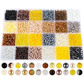 XSEINO About 3000PCS 4mm Glass Beads Bracelet Making Kit,24 Assorted Dreamy Blue Ocean and Green Series Colorful Crystal Beads for Bracelet and Jewelry Making and DIY Crafts,Friendship Bracelets