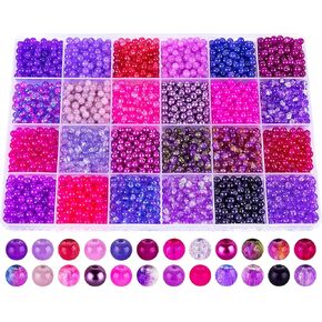 XSEINO About 3000PCS 4mm Glass Beads Bracelet Making Kit,24 Assorted Dreamy Blue Ocean and Green Series Colorful Crystal Beads for Bracelet and Jewelry Making and DIY Crafts,Friendship Bracelets in Kuwait