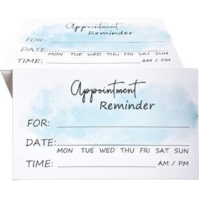 RXBC2011 Appointment Reminder Cards Watercolor Pack of 100 (BLUE)