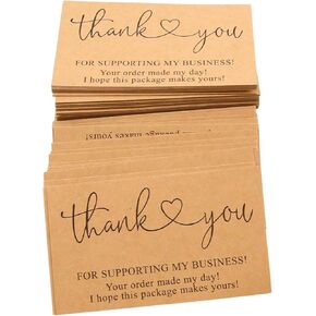 200Pcs Thank You for Supporting My Business Cards,2 x 3.5 Inches / 9 x 5 cm Bulk Small Thanks Greeting Cards for Essential Packaging Supplies,Customer Appreciation