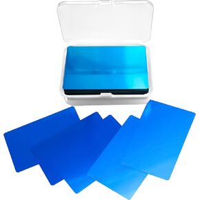 RXBC2011 Blank Metal Business Cards Laser Engraving Aluminum Blue Pack of 100
