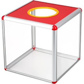 Healeved Donation Box Acrylic Raffle Box 9.8" x 9.8" x 9.8" Large Ballot Box with Slot Suggestion Box Clear Money Box Raffle Ticket Box for Fundraising Voting Donating Tip