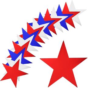 MECCANIXITY Glitters Star Cutouts Paper Five Star Confetti Cutouts for Birthday Party Classroom Wedding Bulletin Board Wall Decorations 5.9 Inches,(Gold Green Black) Pack of 100