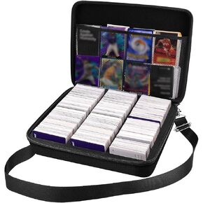 Card Deck Case for Trading Cards, Card Storage Box Holder for Magic The Gathering Booster/for Cards Against Humanity/for CAH TCG MTG Commander/for Yugioh/Football/Topps Sports Collectible Cards(Black)