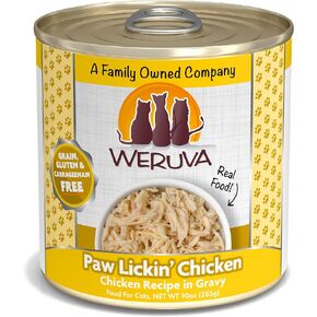 Weruva Classic Cat Food, Paw Lickin’ Chicken with Chicken Breast in Gravy, 10oz Can (Pack of 12)
