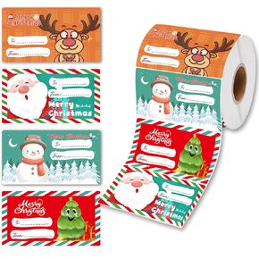 dmjuncong 300 PCS Christmas Gift Tags,Gift Tags for Christmas Presents,Christmas Wrapping Paper,Christmas Decorations,Christmas Gift Bags (2.95 x 1.6 Inch)