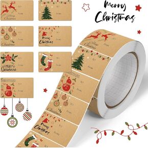 420 Pcs Christmas Name Tag Stickers Holiday Self Adhesive Pink Name Tags Merry Christmas Labels for Xmas Presents Wrapping Decoration